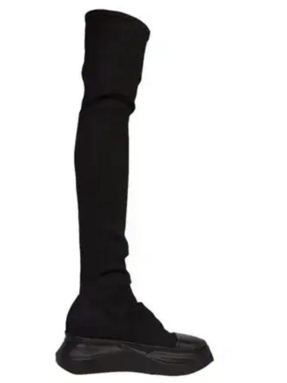 Rick Owens Black Over-the-Knee Platform Sock Boot
